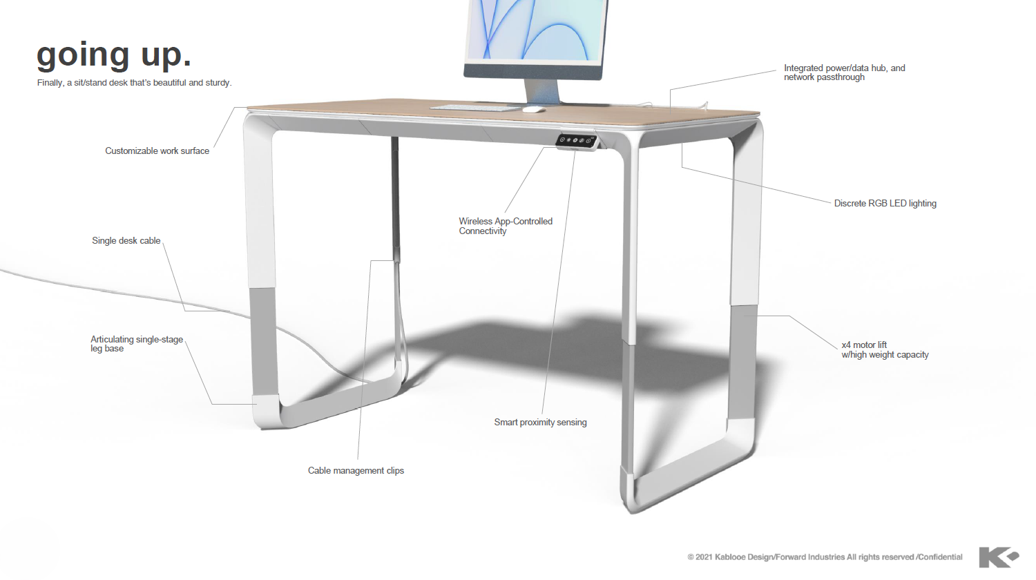 Apple Desk Features Kablooe Smart Sit-Stand Desk Features
