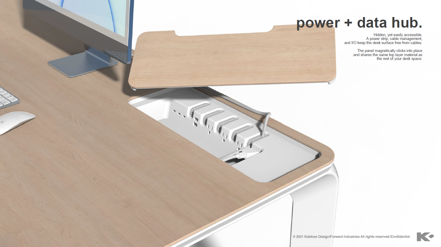 Apple Desk Power Hub Kablooe Smart Sit-Stand Desk Data & Power Hub