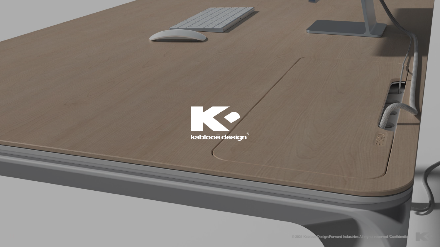 Apple Desk Surface Closeup Kablooe Smart Sit-Stand Desk Surface Closeup