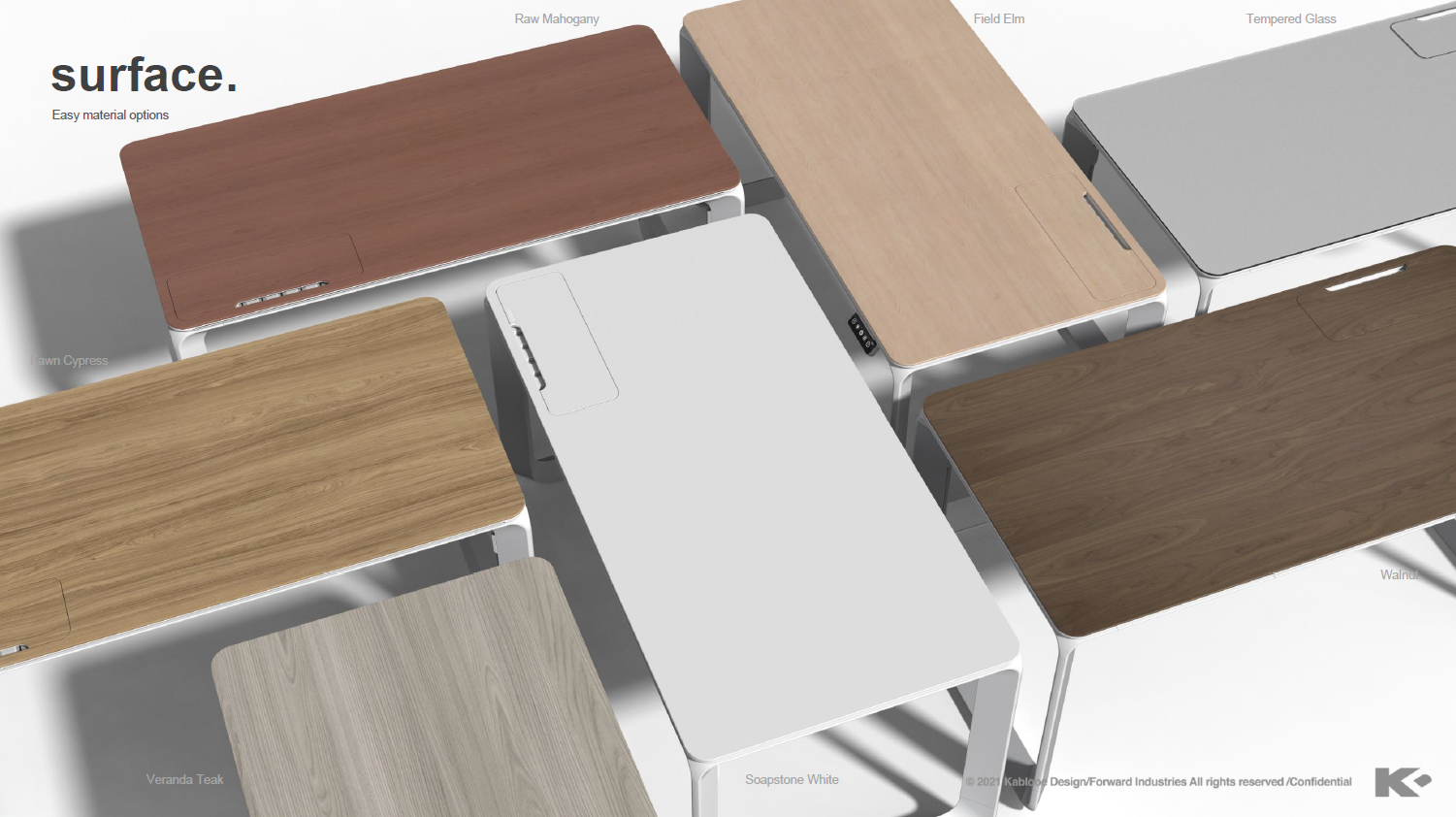 Apple Desk Surface Material Options Kablooe Smart Sit-Stand Desk Material Options